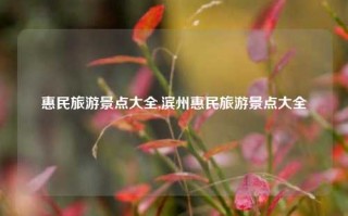 惠民旅游景点大全,滨州惠民旅游景点大全