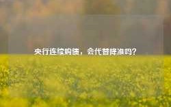 央行连续购债，会代替降准吗？