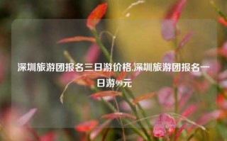 深圳旅游团报名三日游价格,深圳旅游团报名一日游99元