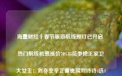 海量财经丨春节旅游航线预订已开启 热门航线机票涨价70%85花争抢王家卫大女主：刘亦菲辛芷蕾唐嫣刘诗诗4选1，年代励志剧！