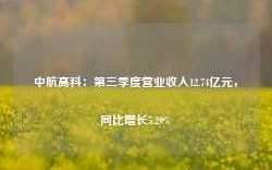 中航高科：第三季度营业收入12.74亿元，同比增长5.29%