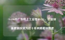 1—10月广东规上工业增长4.5%，工业设备更新投资为近十年同期最快增速