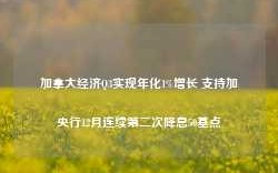 加拿大经济Q3实现年化1%增长 支持加央行12月连续第二次降息50基点