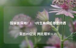 国家医保局：1―9月生育保险基金待遇支出893亿元 同比增长11.5%