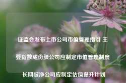 证监会发布上市公司市值管理指引 主要指数成份股公司应制定市值管理制度 长期破净公司应制定估值提升计划-第1张图片-旅游攻略网