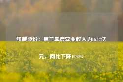 纽威股份：第三季度营业收入为16.17亿元，同比下降10.98%-第1张图片-旅游攻略网