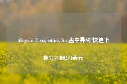 Allogene Therapeutics, Inc.盘中异动 快速下挫5.13%报2.01美元-第1张图片-旅游攻略网