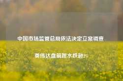 中国市场监管总局依法决定立案调查 英伟达盘前跳水跌超2%-第1张图片-旅游攻略网